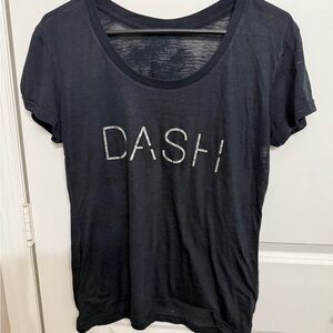 Kardashian Kollection Black Tee with Silver DASH Logo